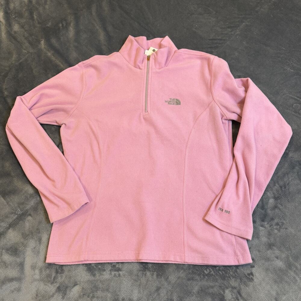 The North Face Sweater Womens Small Prink Fleece TKA 100 1/4 Zip Lightweight